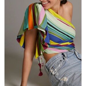 Hope for Flowers One Shoulder Fitted Blouse